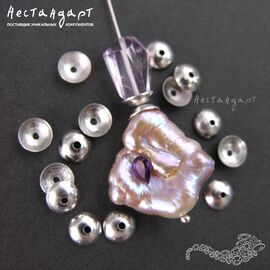 Чашечки для бусин Simple Rhodium Plated 6х2 мм