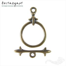 Замок-тогл Knightly Lily Patina Bronze 14,5 мм