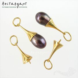 Подвеска со штифтом Teardrop Vermeil Sterling Silver 16 мм