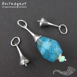 Подвеска со штифтом Teardrop Sterling Silver Rhodium Plated 16 мм