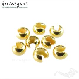 Маскировочные (Обжимные) бусины Vermeil Sterling Silver 3 мм