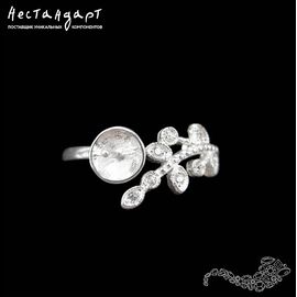 Основа для кольца Spring Song Sterling Silver Rhodium Plated регулируемая