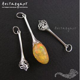 Подвеска со штифтом Elvish Sterling Silver Rhodium Plated 31х8 мм