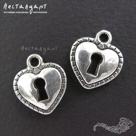 Подвеска Heart Keyhole 16х14 мм