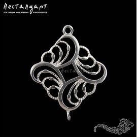 Коннектор Riddle Sterling Silver Rhodium Plated 24,5х18 мм