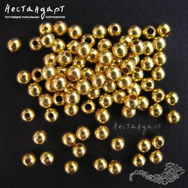 Бусина Round Vermeil Sterling Silver 3 мм (уп. 10 шт)