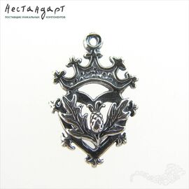 Подвеска-коннектор Heraldic Thistle Sterling Silver 22 мм