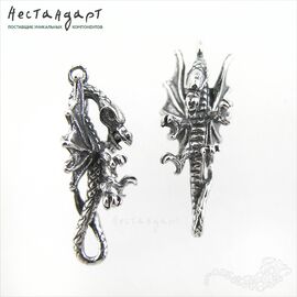 Подвеска-коннектор Flying Dragon Sterling Silver 24 мм