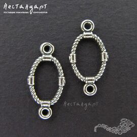 Коннектор Ring Vertical Sterling Silver 16х8 мм