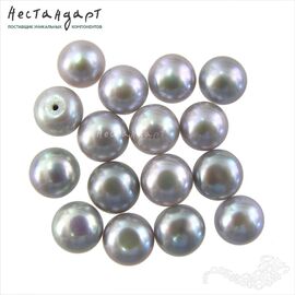 Жемчуг натуральный полусверленный Peacock Gray 8,5-9 мм (пара)