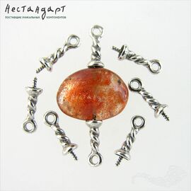 Концевик со штифтом Twisted Rope Sterling Silver 13 мм