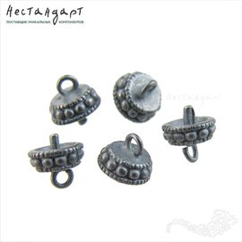 Концевик со штифтом Grain Patina Black Sterling Silver 5 мм