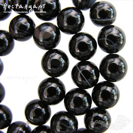Агат натуральный черный 10 мм (уп. 6 шт.)