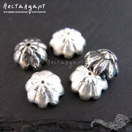 Чашечки для бусин Sakura Silver Plated 12х6 мм