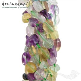 Флюорит натуральный гладкий Pebble 11-16 мм (нить 20 см)