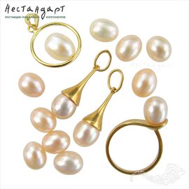 Жемчуг натуральный полусверленный Pear Peach 8-9 мм