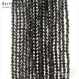 Хрустальная бусина Obsidian 2 мм (нить 39 см)