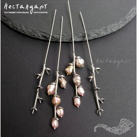 Основа для серег со штифтами Willow Sterling Silver 106х13 мм
