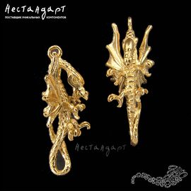 Подвеска-коннектор Flying Dragon Gold Plated 24 мм