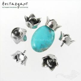 Концевик со штифтом Crown Sterling Silver 8х8,5 мм