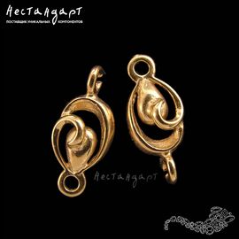 Коннектор Plant Vermeil Sterling Silver 12х5 мм