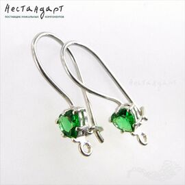 Швензы Emerald Heart Sterling Silver 19 мм (пара)