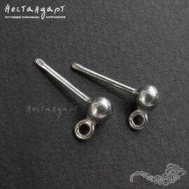 Основы для пусет с шариком Romantic Sterling Silver 16х5 мм (пара)