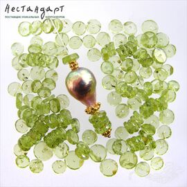 Хризолит натуральный рондель с огранкой (уп. 10 шт.)