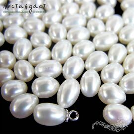 Жемчуг натуральный полусверленный Pear White 9 мм