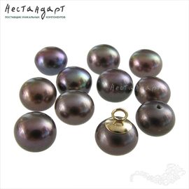 Жемчуг натуральный полусверленный золотисто-коричневый 8-8,5 мм (пара)