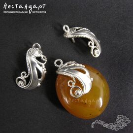 Концевик со штифтом Peacock Sterling Silver 18 мм