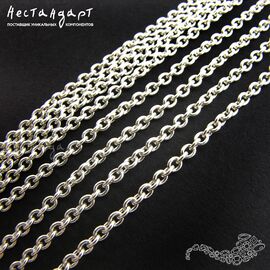 Цепочка якорная Sterling Silver 3х2,5 мм (уп. 10 см)