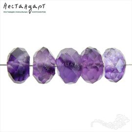 Аметист натуральный фиолетовый рондель с огранкой 8-10 мм (уп. 5 шт.)
