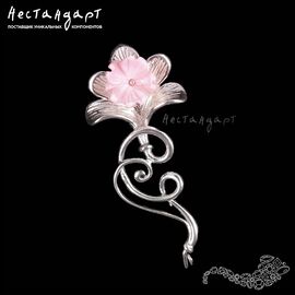 Основа для броши Ginkgo Biloba Sterling Silver 40 мм