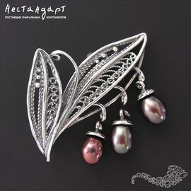 Основа для броши May Lily Silver Plated 48х28 мм