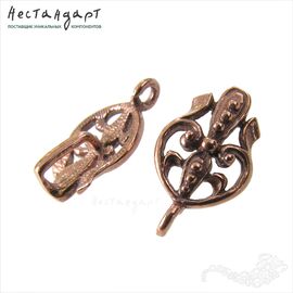 Бейл-держатель для кулона Wattle Copper 17х10 мм