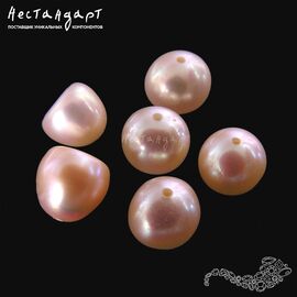 Жемчуг натуральный Apricot Button 8-8,5 мм (уп. 6 шт.)