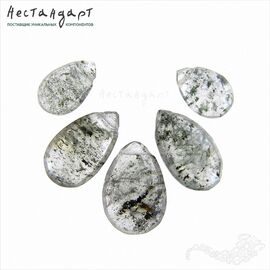 Кварц натуральный с включениями Briolette Tear 8-12 мм (уп. 5 шт)