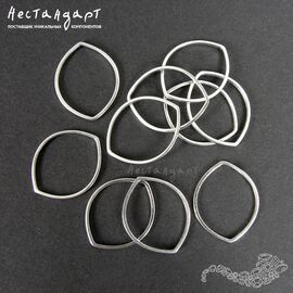 Кольцо декоративное Marquise Sterling Silver Rhodium Plated 21х17 мм