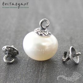 Концевик с петлей и штифтом Silver Plated 7х6 мм