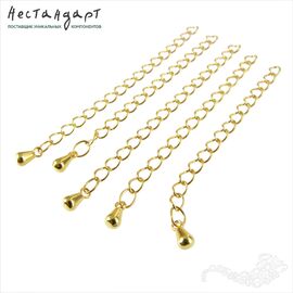 Цепочка удлиняющая с каплей Vermeil Sterling Silver 45 мм