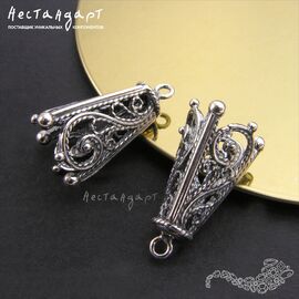 Концевик со штифтом Pyramid Silver Plated 24х13 мм