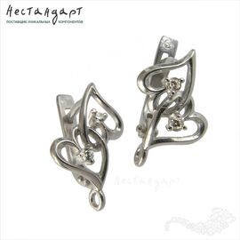 Швензы Romantic Alliance Sterling Silver Rhodium Plated 16х11 мм (пара)