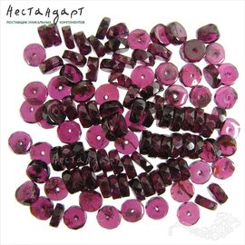 Гранат родолит натуральный рондель с огранкой 6 мм (уп. 10 шт)