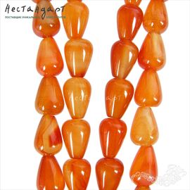 Сердолик натуральный Капля 10х14 мм (уп.4 шт.)