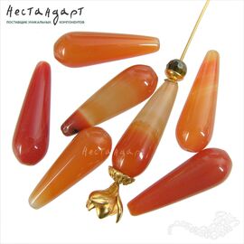 Сердолик натуральный капля 30х10 мм