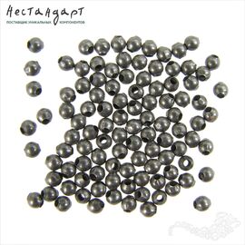 Бусина гладкая Micro Gun Black 2,5 мм (уп. 100 шт)