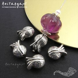 Бусина декоративная Silver Garnet 11х9 мм