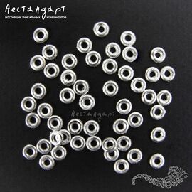 Бусина-спейсер Matte 3,8х0,9 мм (уп. 50 шт.)