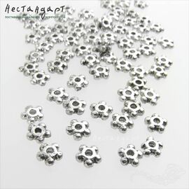 Бусина рондель Daisy Silver 4 мм (уп.30 шт.)